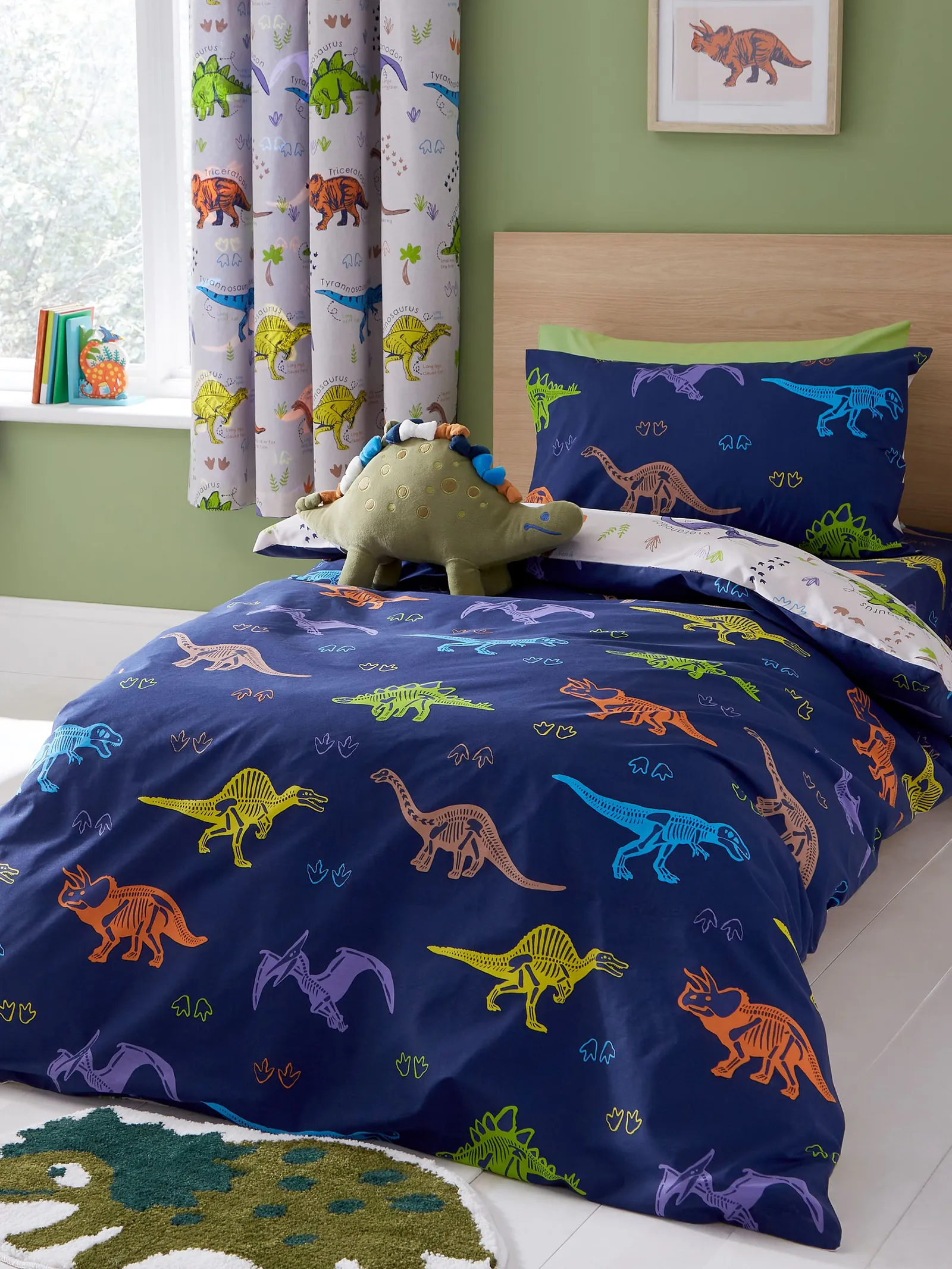 Catherine Lansfield 'Prehistoric Dinosaurs' Duvet Cover Set in Natural 2