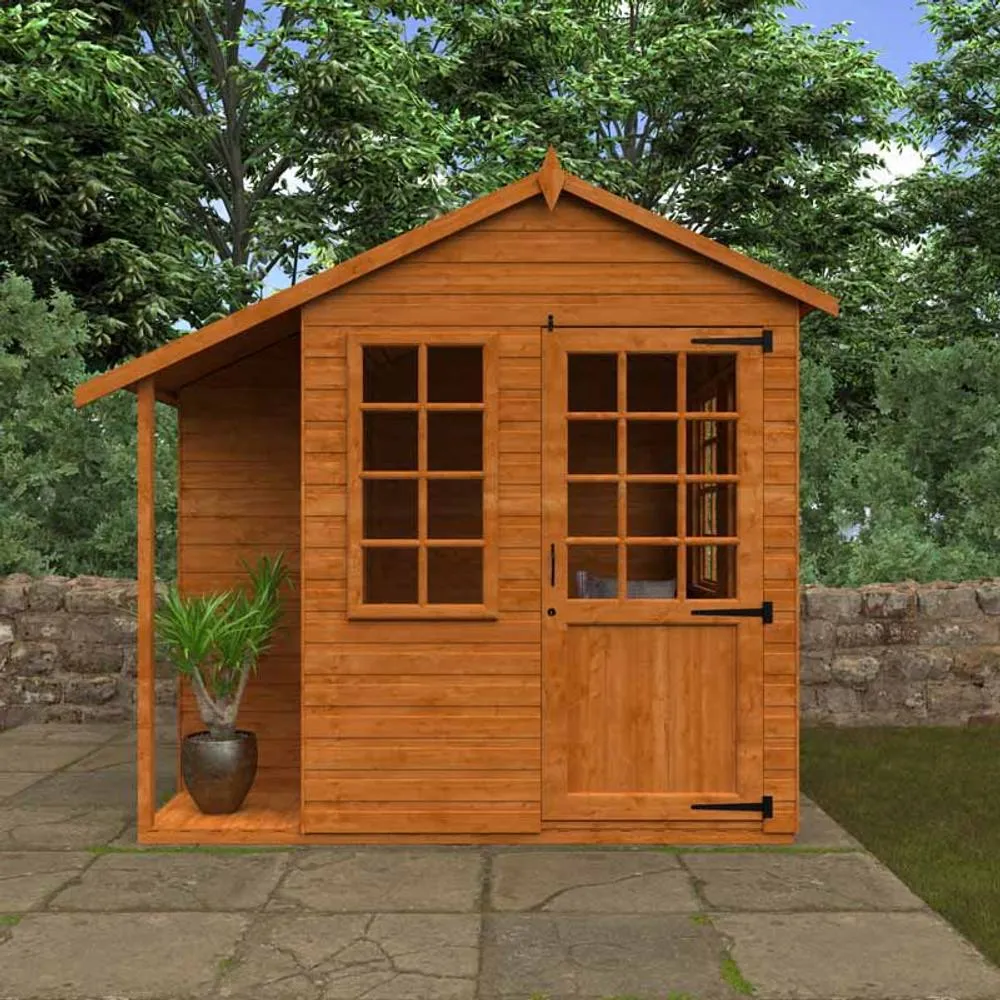 Buttercup Farm 8 x 8 Feet Multi 12mm Shed - Solid Wood/Softwood/Pine in Burnt Orange 3