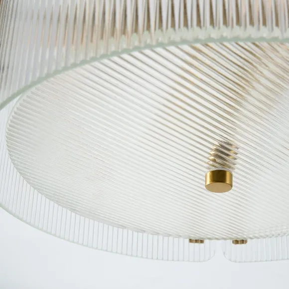 Veneto Ribbed 3 Light Semi Flush Ceiling Light 4