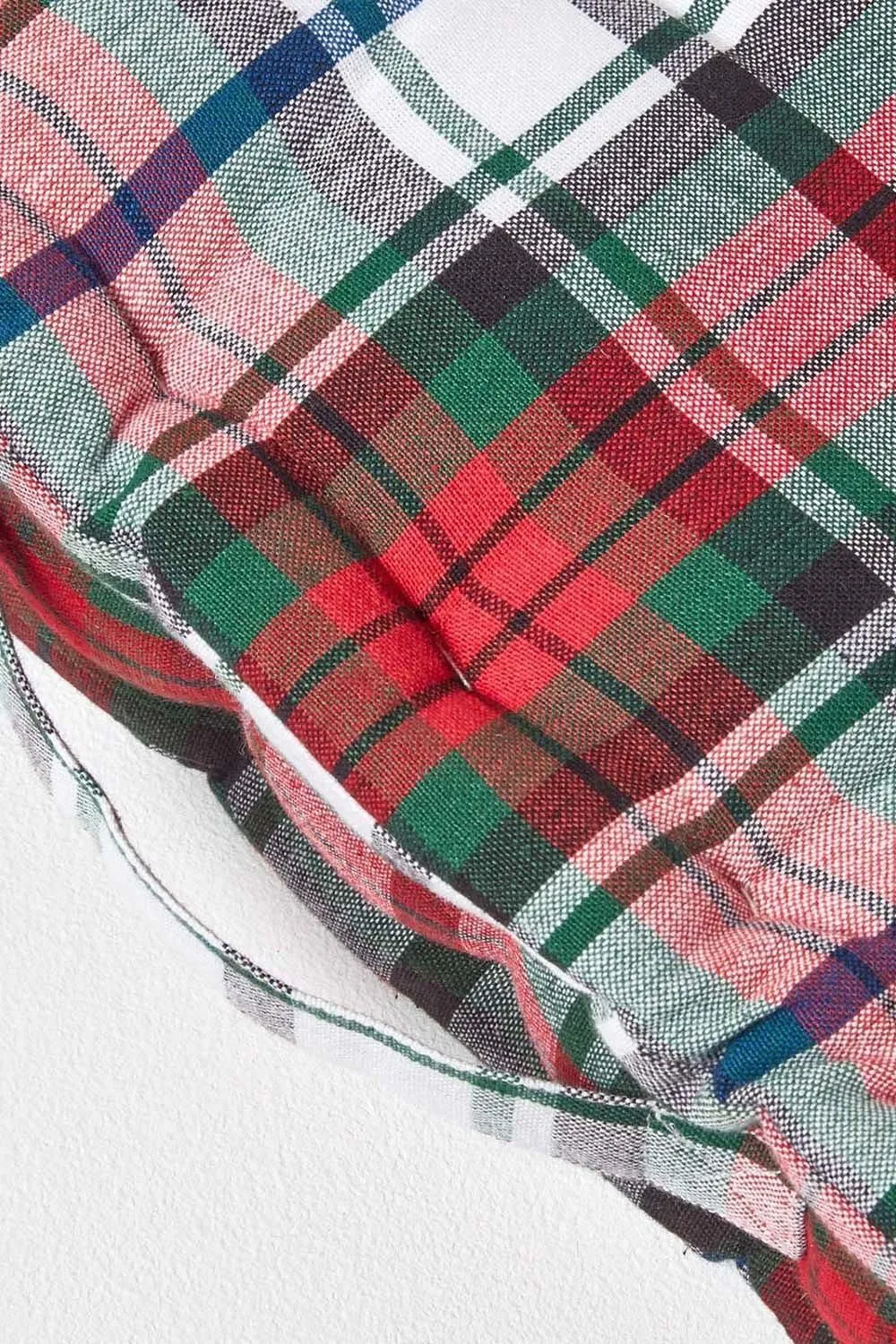 Homescapes Cotton Macduff Tartan Floor Cushion in Red 4