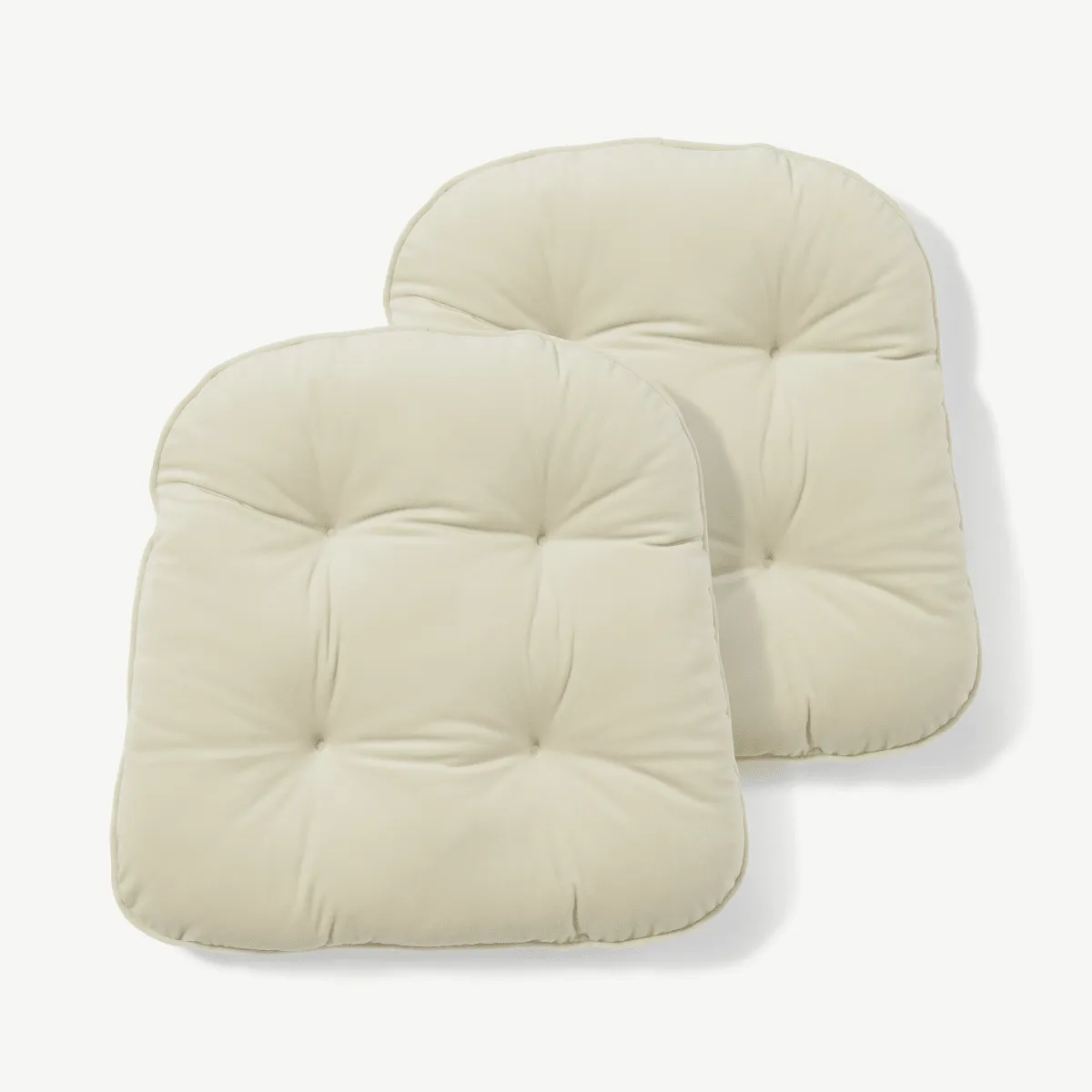 Julius Set of 2 Velvet Top Seat Pads, 40x40cm, Pale Taupe
