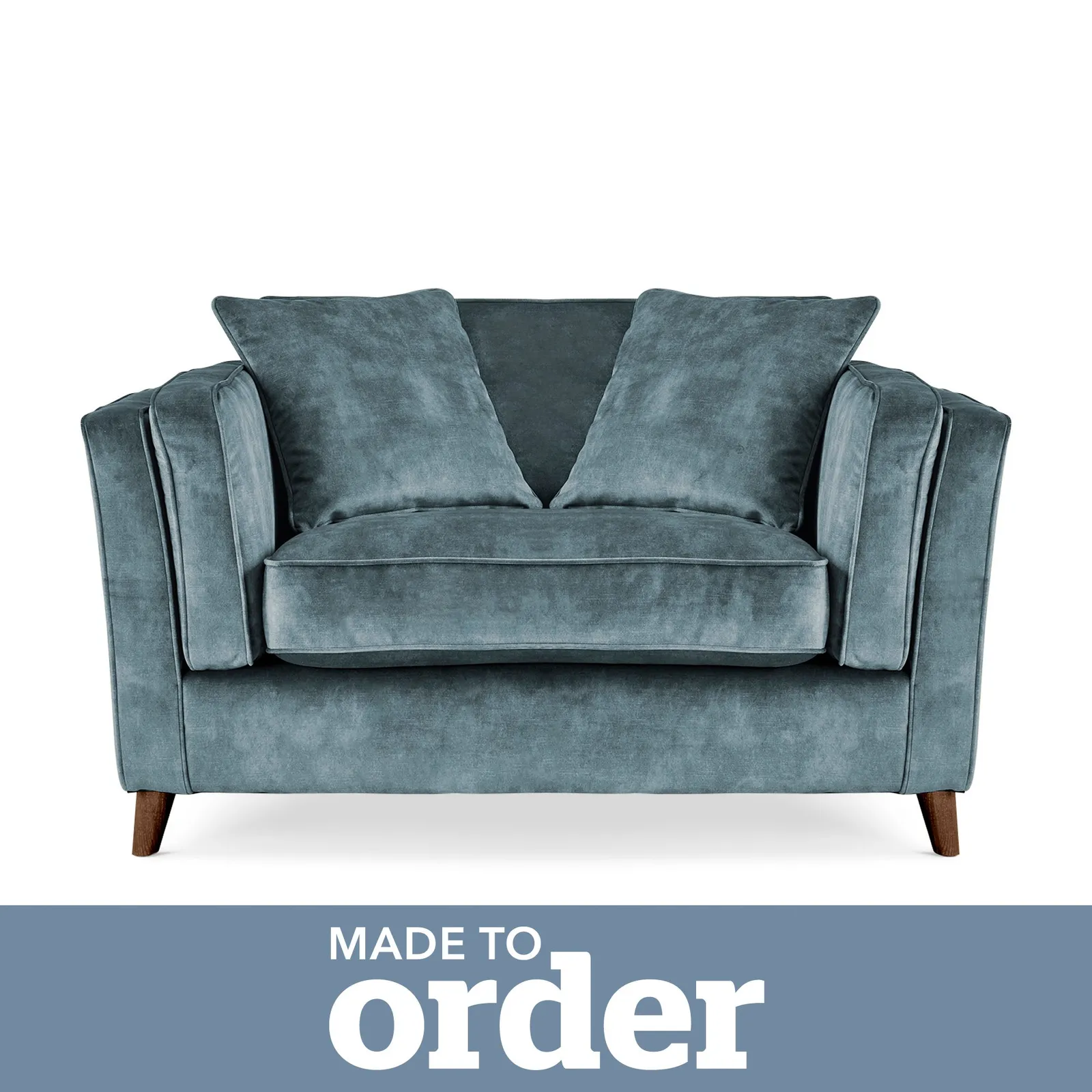 Arabella Snuggle Chair Slub Velvet Blue
