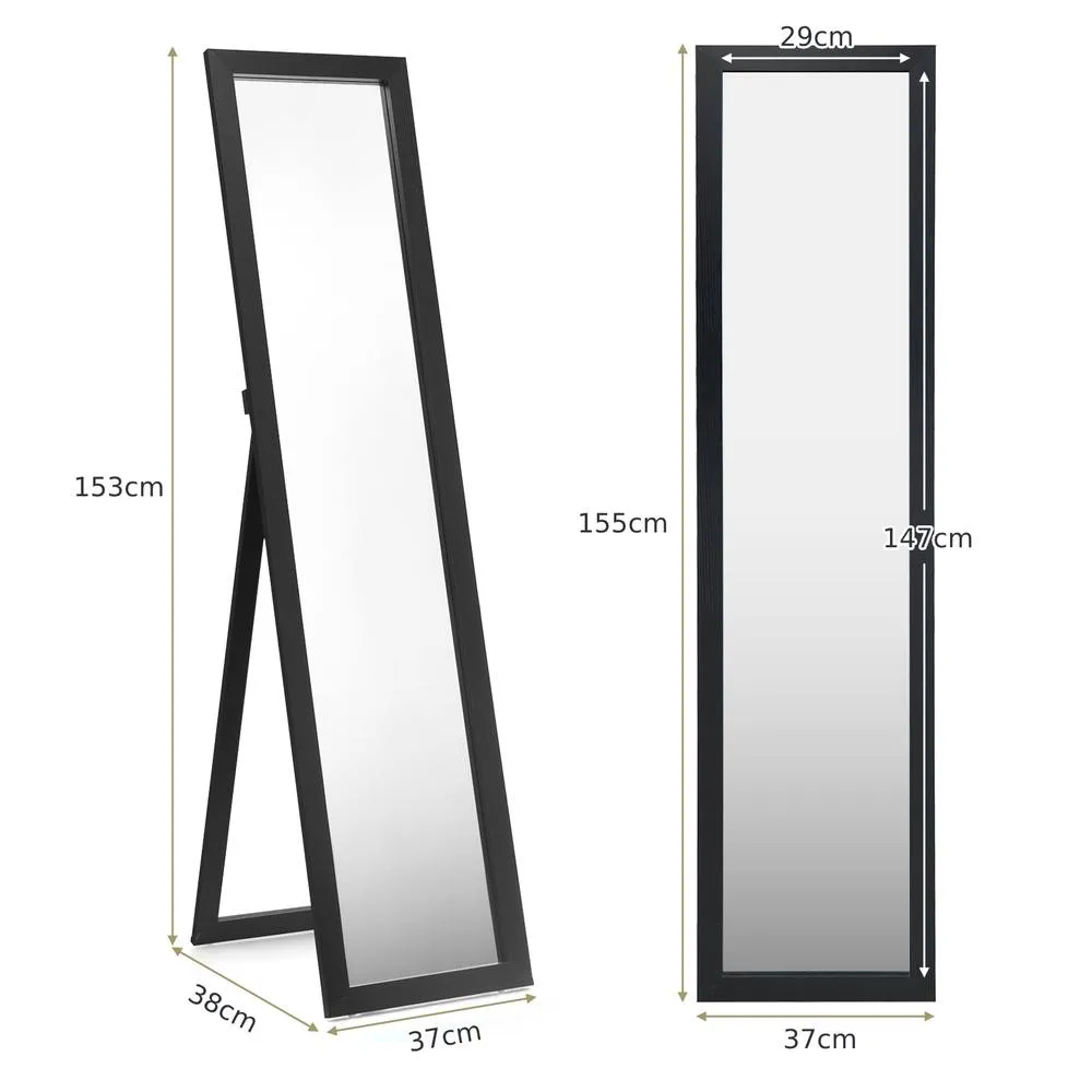 Costway 2 IN1 Full Length Mirror Free Standing Dressing Mirror in Black 3