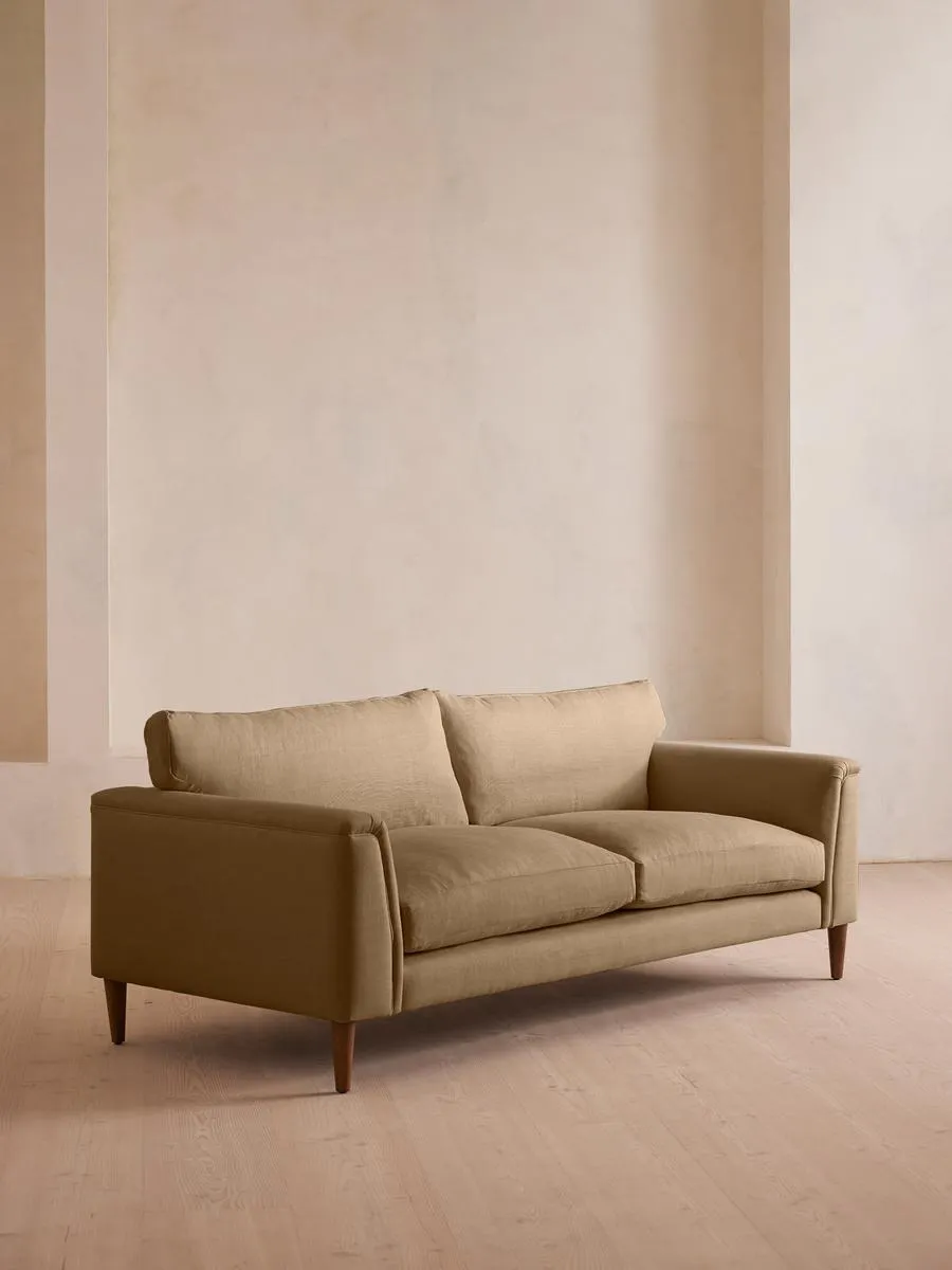 Reya Three Seater Sofa, Linen, Wheat