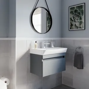 Wickes Easton Monument Grey 1 Drawer Wall Hung Vanity Unit - 430 x 600mm 2