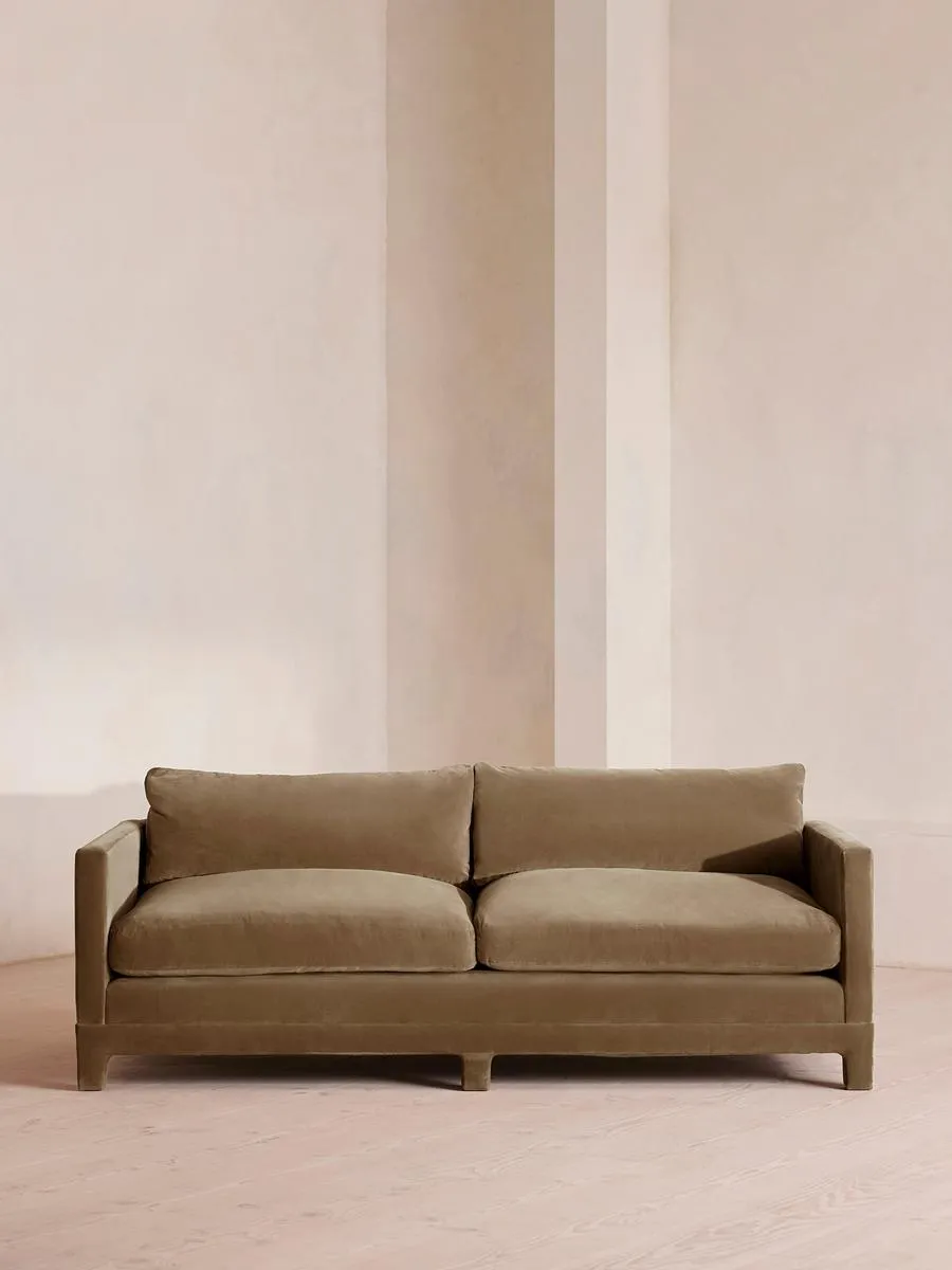 Ashford Three Seater Sofa, Velvet, Truffle