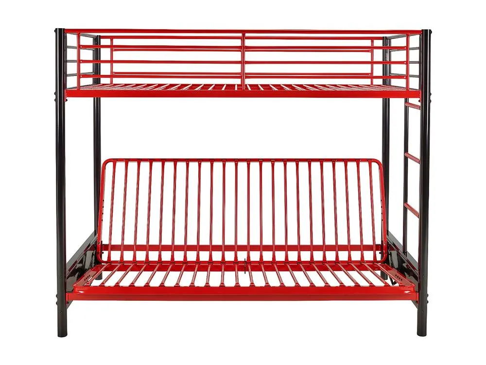 Vente-unique High Sleeper Bed 90 X 190 Cm - With Sofa Bed - Metal - Black & Red 6