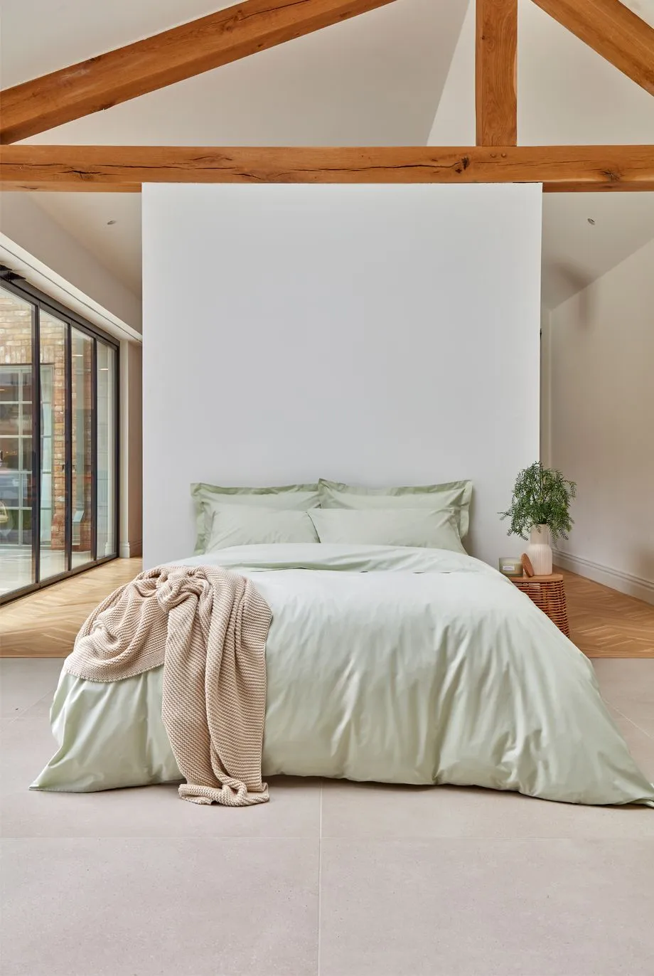 CHRISTY Pure Cotton Percale Duvet Cover Sets in Green 4