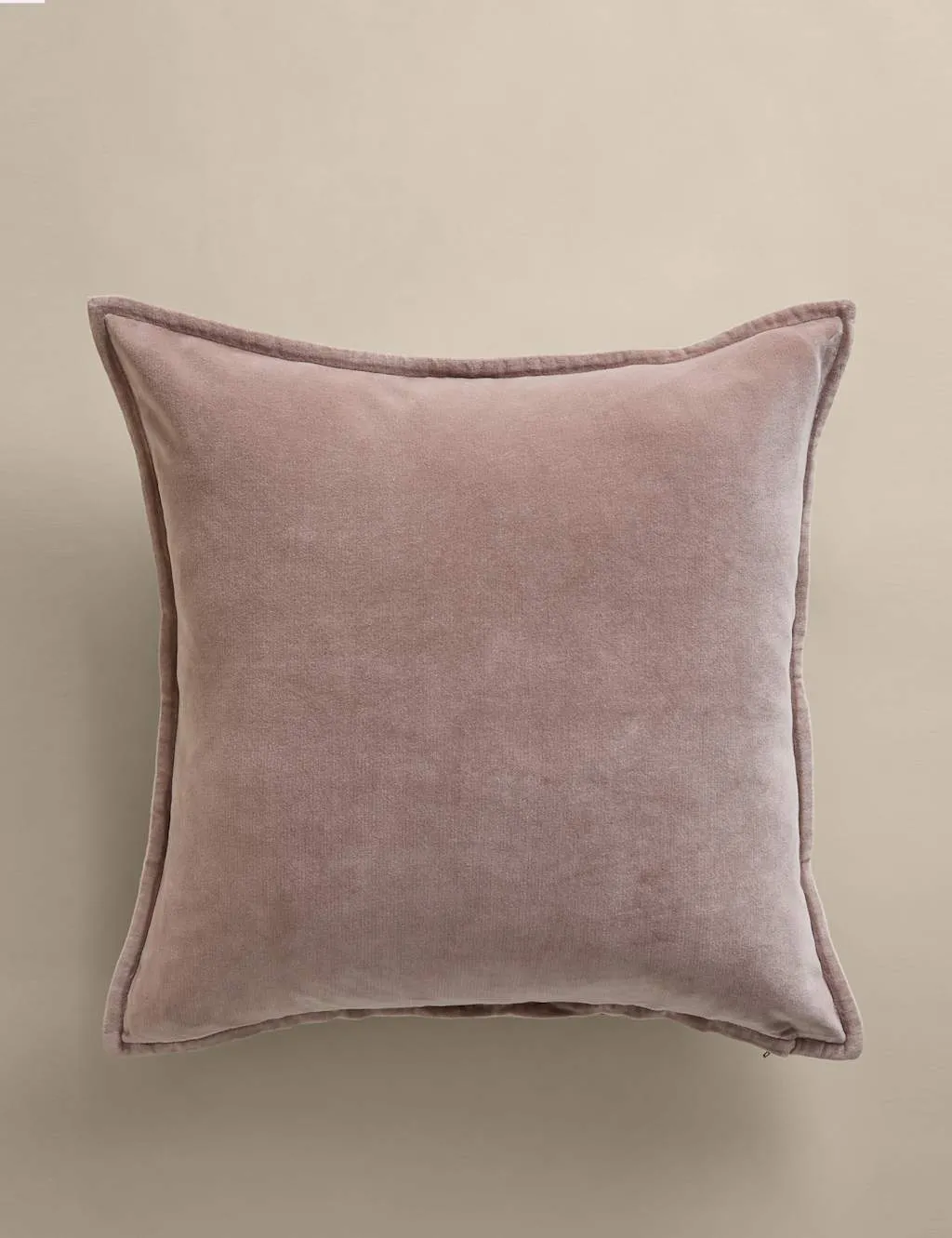 M&S Pure Cotton Velvet Cushion Cover Putty