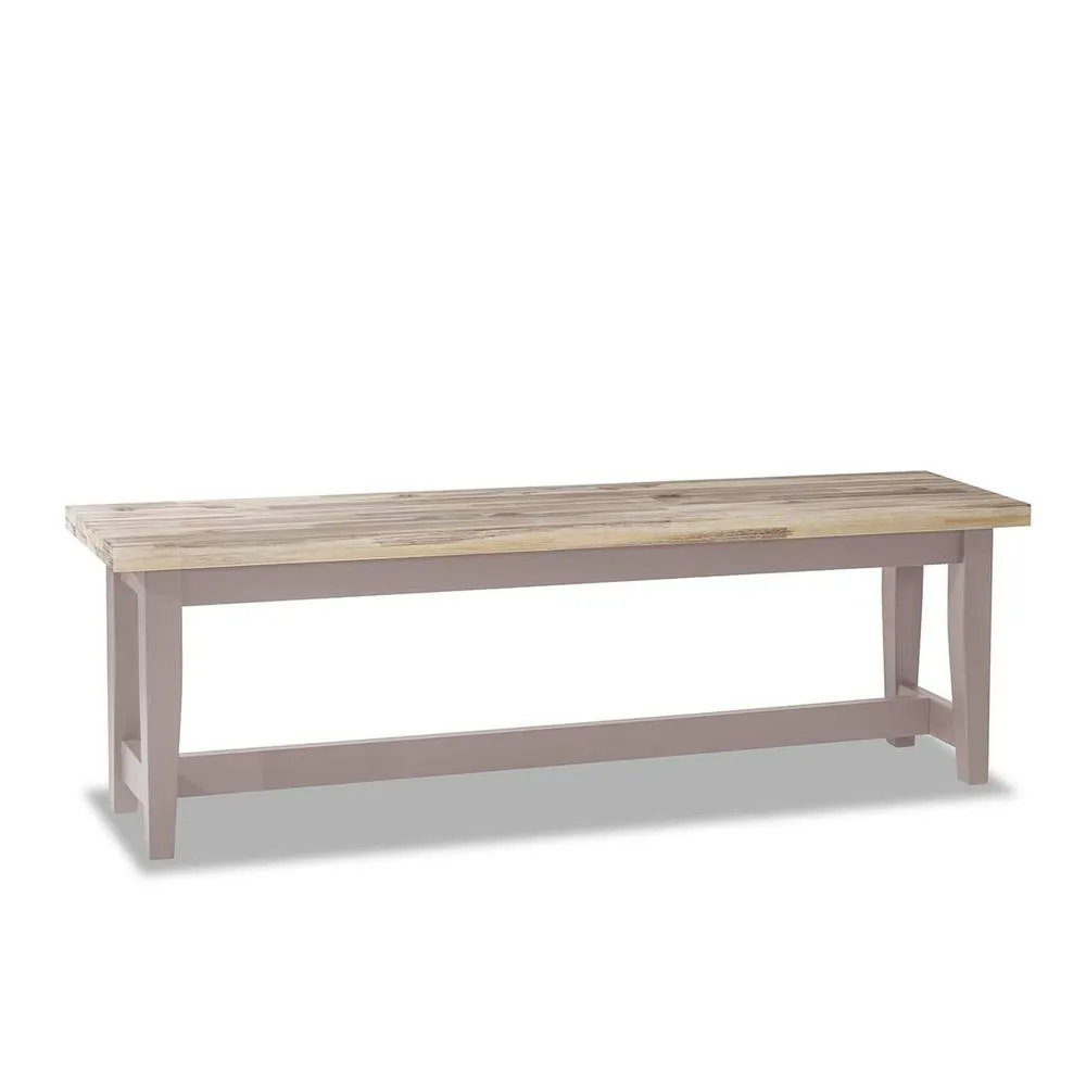 Statement Furniture Florence Solid Acacia Hardwood Dining Bench 140cm in Taupe 2
