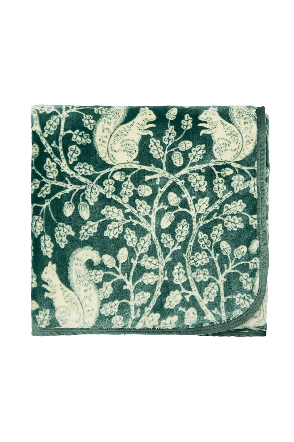 Helena Springfield 'Squirrels' Fleece Throw in Green