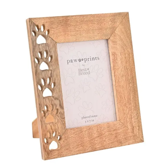 Best Of Breed Paw Prints Mango Wood Photo Frame 2