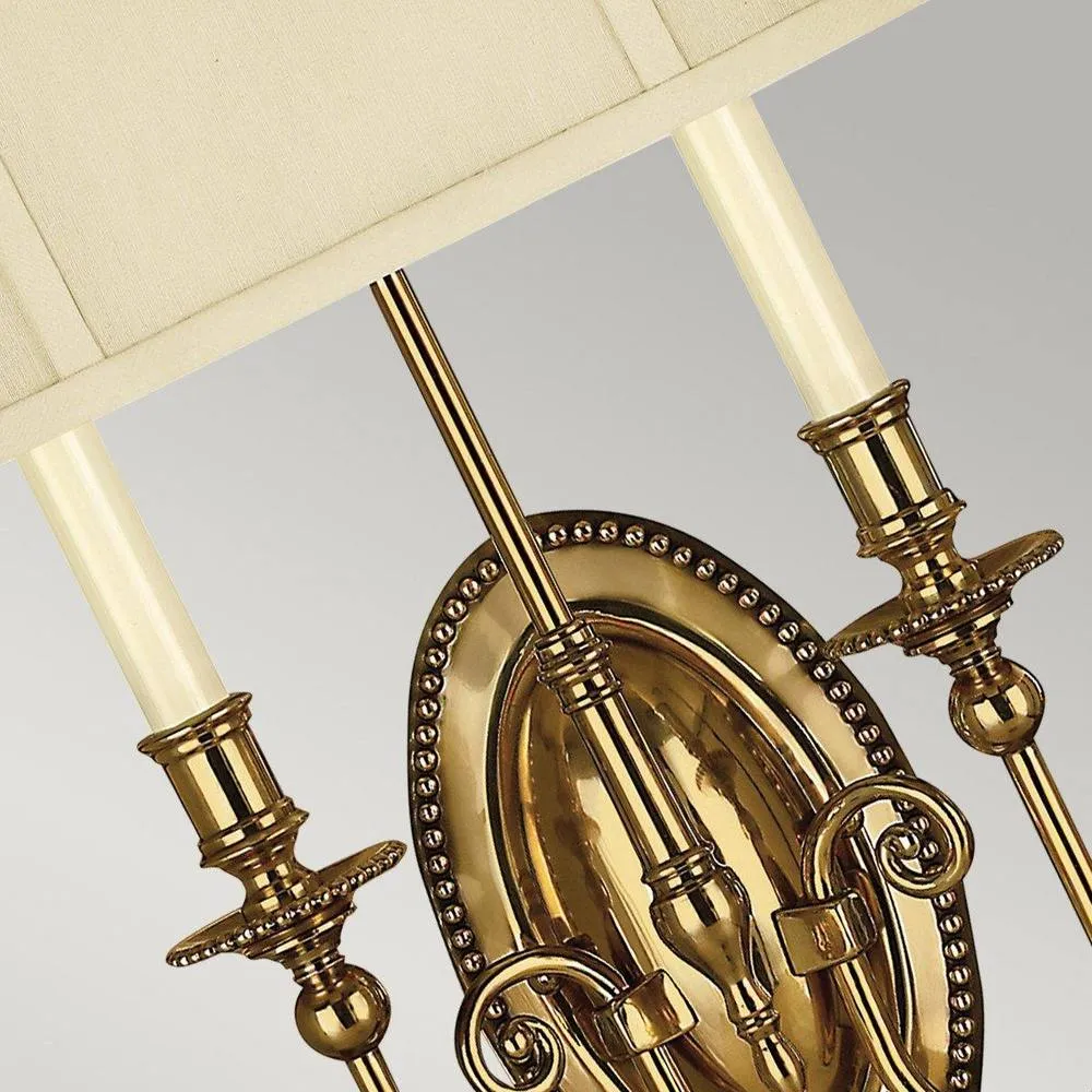Netlighting Cambridge 2 Light Wall Light Burnished Brass in Yellow 3