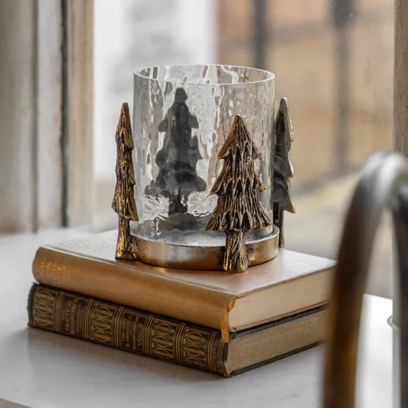 Christmas Tree Hurricane Candle Holder