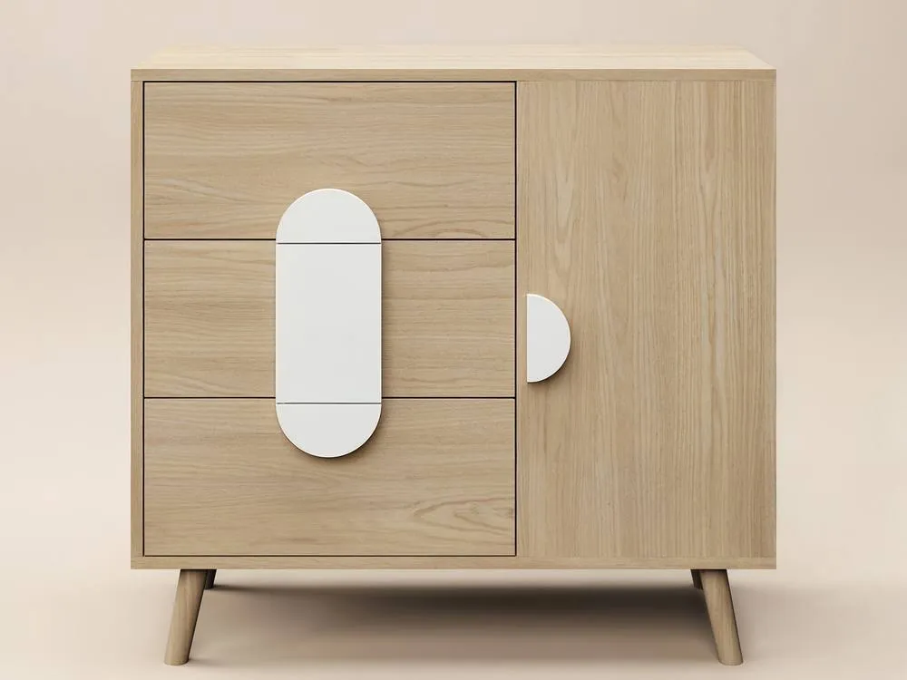 Flair Noah Chest of Drawers Oak in White 5