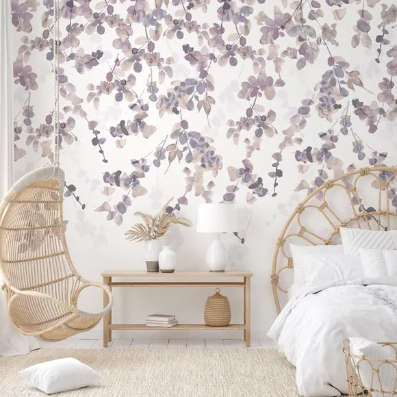 Honesty Mauve Wall Mural 2