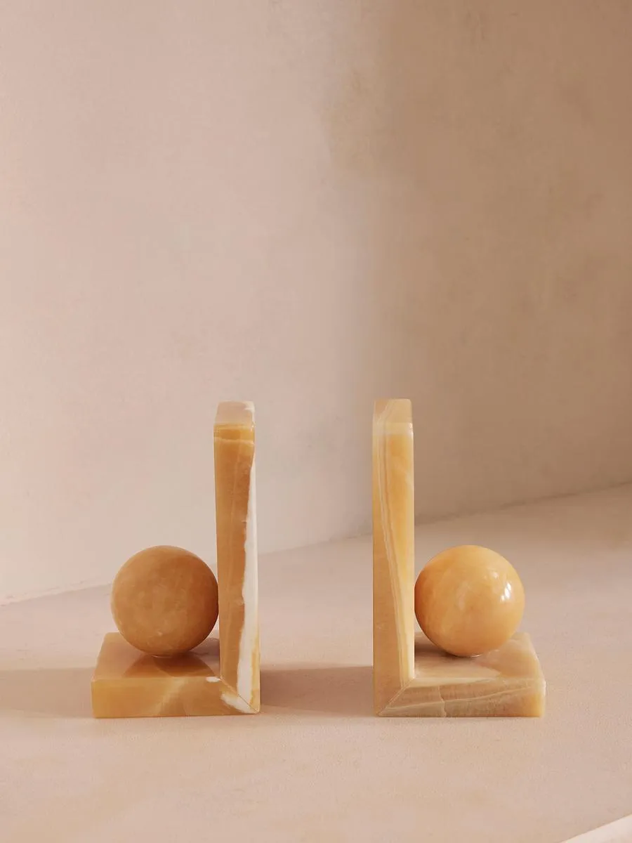 Prato Bookends, Mango Onyx