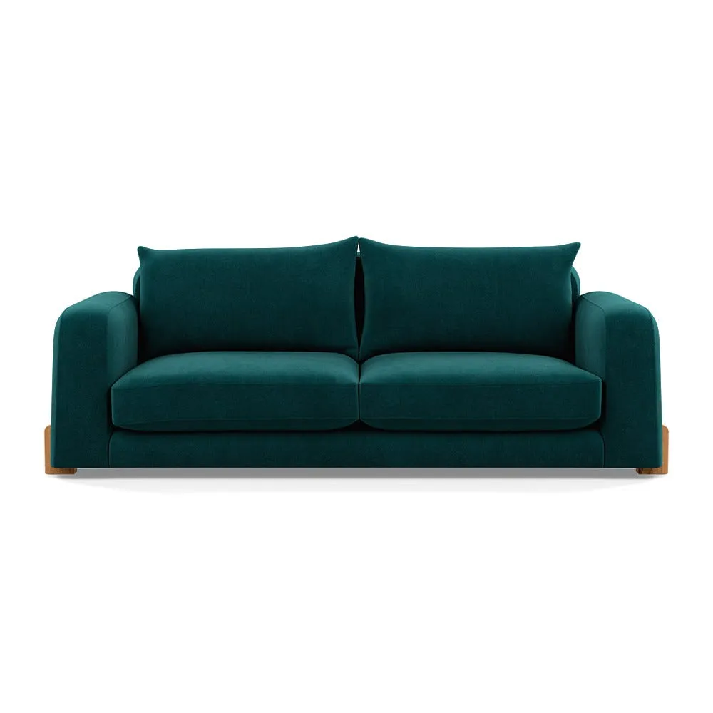 Heal's Nuvola 4 Seater Sofa Smart Luxe Velvet Ocean Natural Oak Feet 1