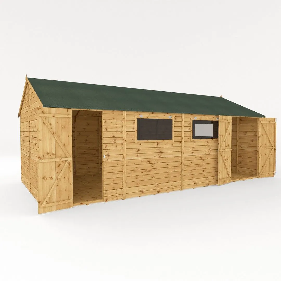 Mercia Premium Shiplap Reverse Apex Workshop - L322.7 x W606.2 x H250.3 cm in Brown 2