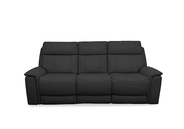 Chill Leather 3 Seater Power Recliner Sofa with Bluetooth and Drop Down Console - Classic Black