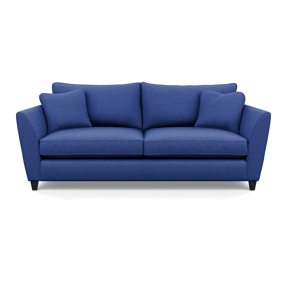 Heal's Torino 4 Seater Sofa Brushed Cotton Cobalt Black Feet