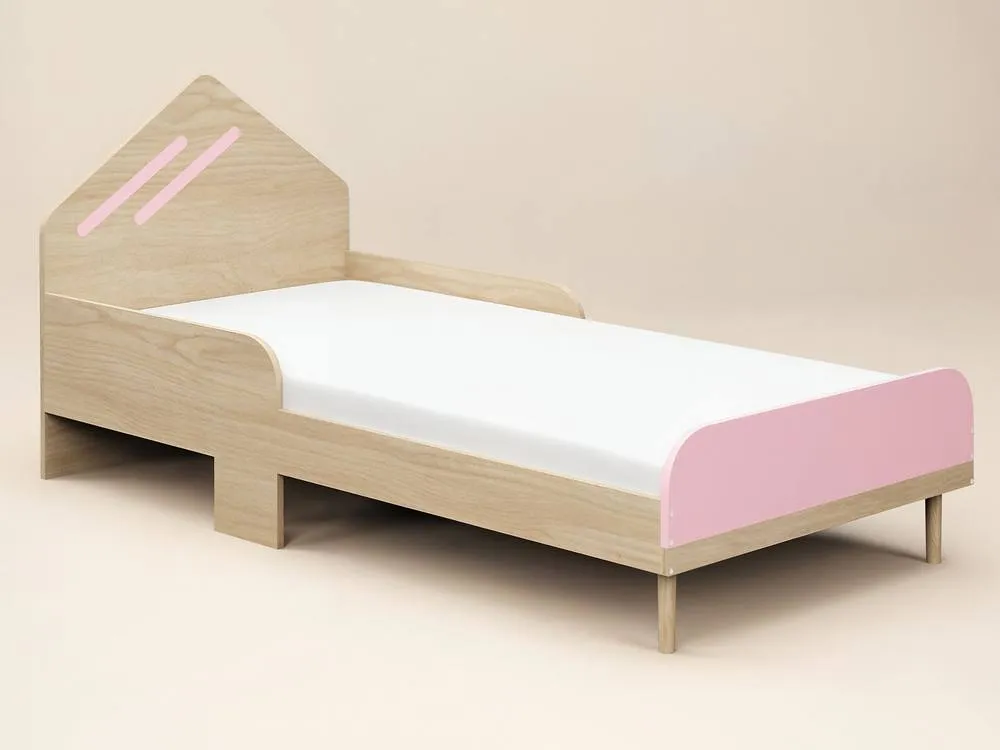 Flair Noah Single Bed Oak in Pink 4