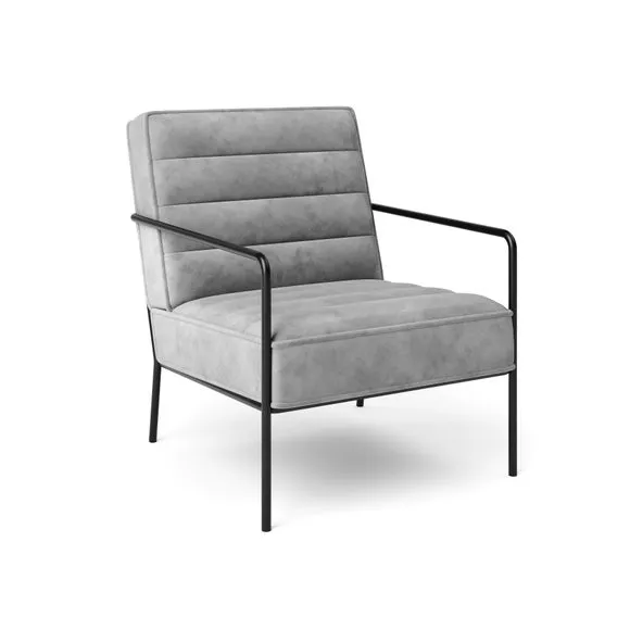 Bookham Velvet Metal Arm Accent Chair 2