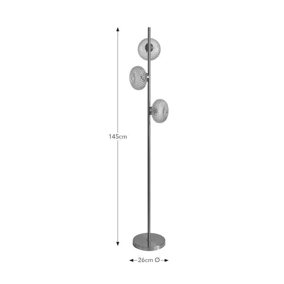 Silas Embossed 3 Light Floor Lamp 6