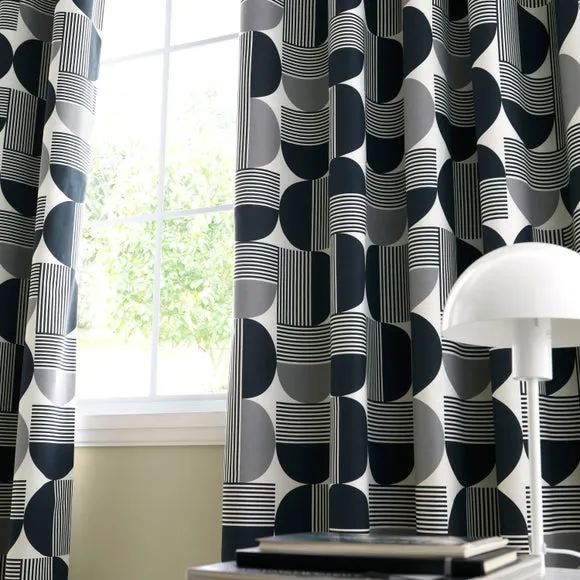 Bromley Modern Geo Eyelet Curtains 4