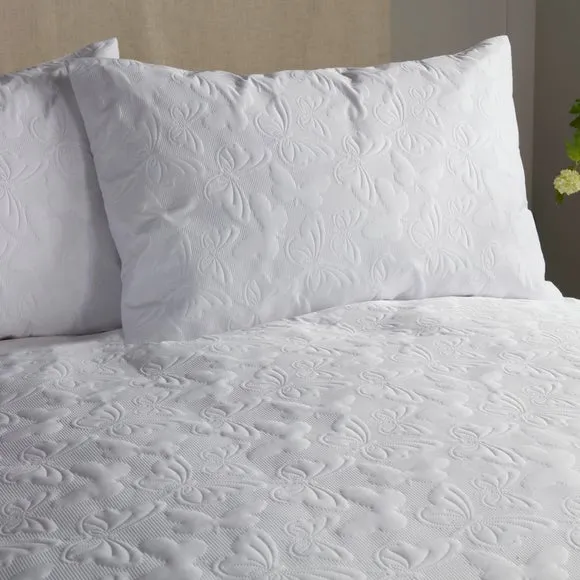 Serene Butterfly Garden White Duvet Cover and Pillowcase Set 2