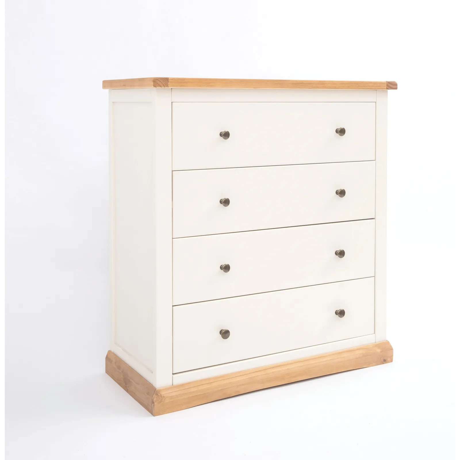 Cabinet Bits Trevi 4 Drawer Chest of Drawers Brass Knob in Off-White 2