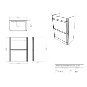 Wickes Malmo Indigo Blue Freestanding J Pull Compact Vanity Unit & Basin - 600 x 350mm 2