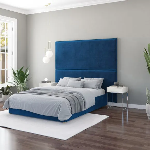 Hanging Wall Panel Dual Mount Plush Velvet Headboard 2