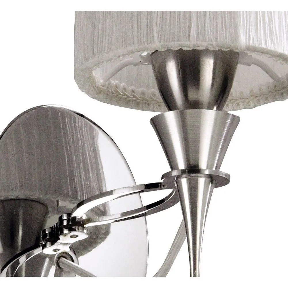 Netlighting Lucca Wall Lamp Switched E27 Chrome White Shade & Crystal in Silver 5