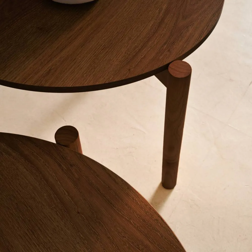 sweeek Round nesting coffee tables wood effect in Dark Brown 6