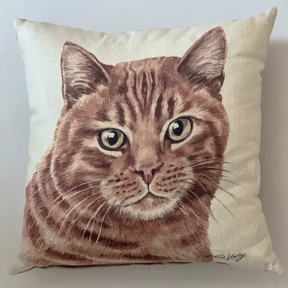 Christine Varley Ginger Cat Square Cushion 2