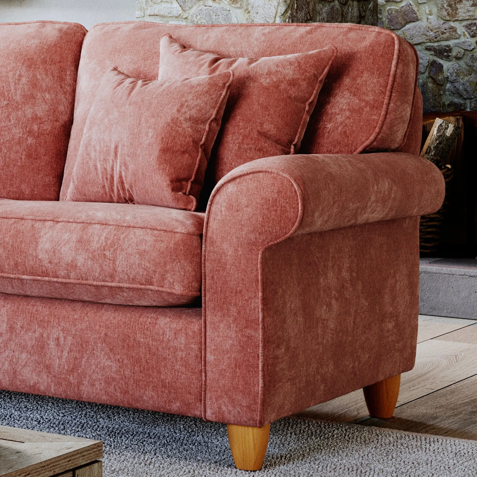 The Great Sofa Company Flora 1 Corner 2 Sofa Glory Deep Terra in Terracotta 3
