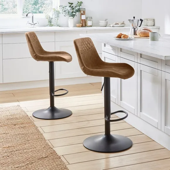 Walden Height Adjustable Bar Stool, Faux Leather 2