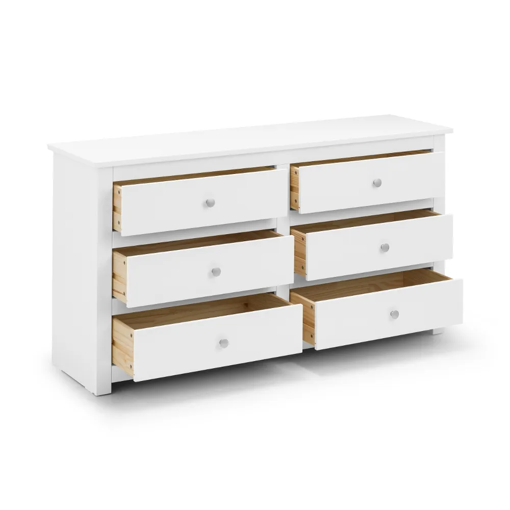Radley - 6 Drawer Chest - White - Wooden - Happy Beds 1