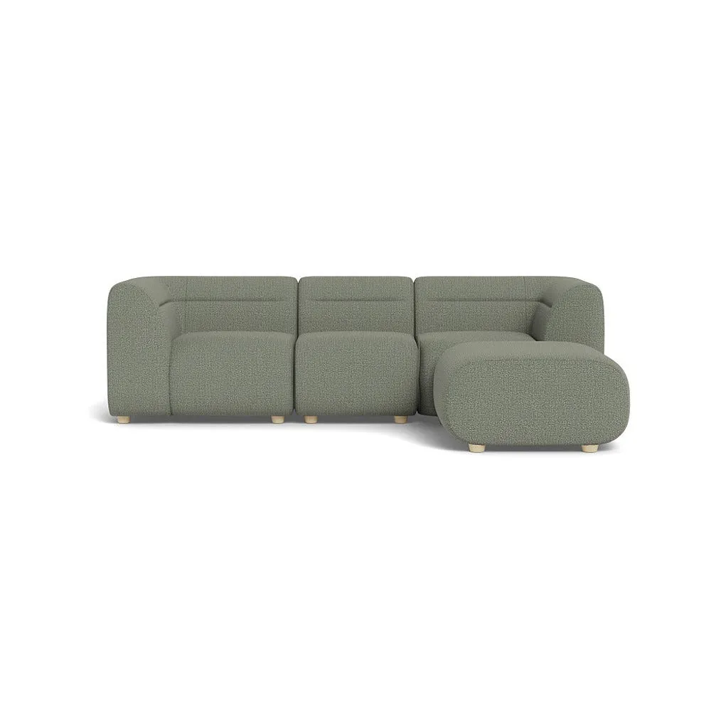 Heal's Lilli Right Hand Facing Compact Corner Sofa Boucle Tweed Lapis Natural Beech Feet 1