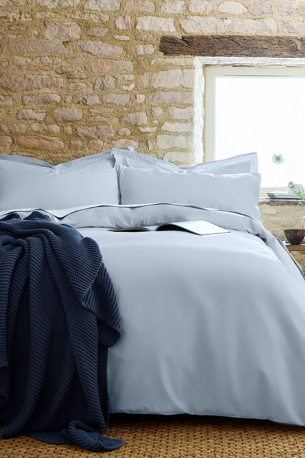 CHRISTY Pure Cotton Percale Duvet Cover Sets in Pale Blue 1