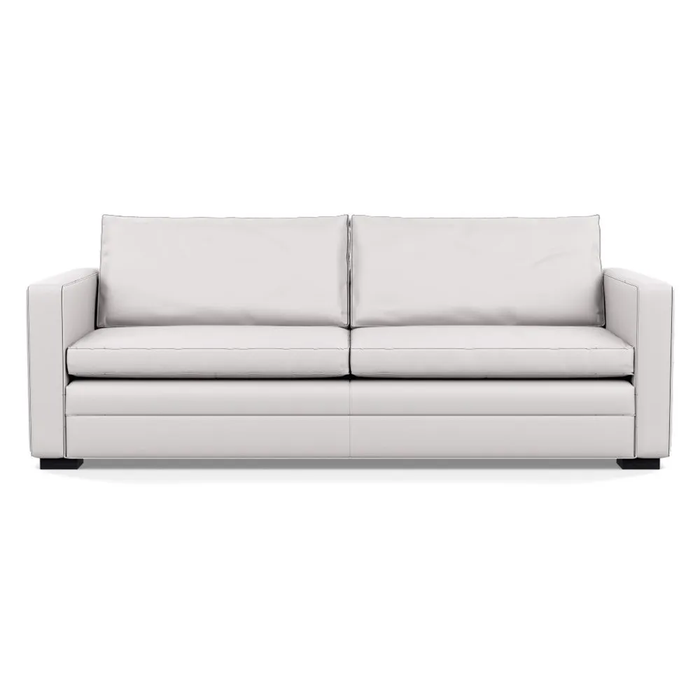 Heal's Palermo 4 Seater Sofa Leather Grain White 000 Black Feet 1