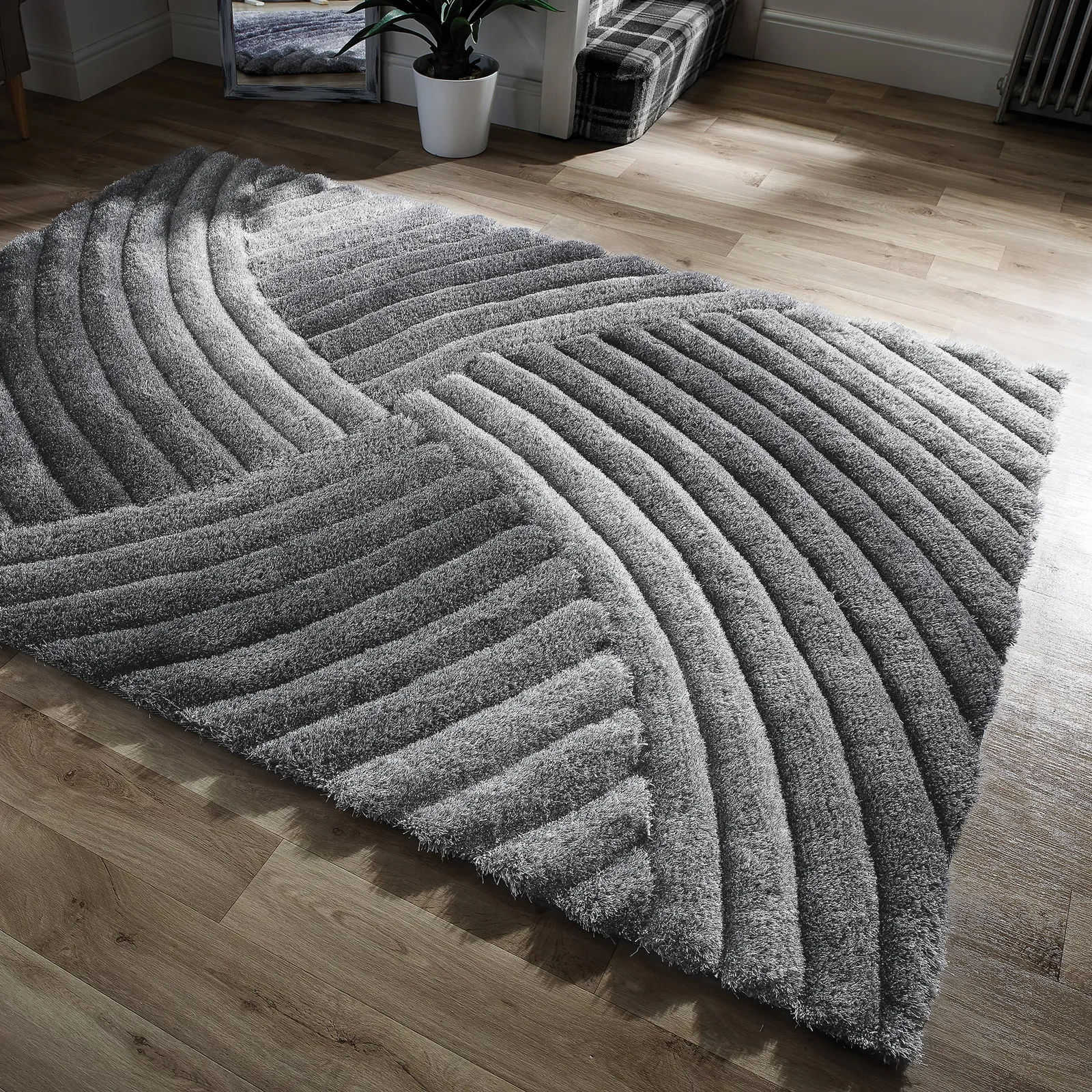 Verge Furrow Rug Grey