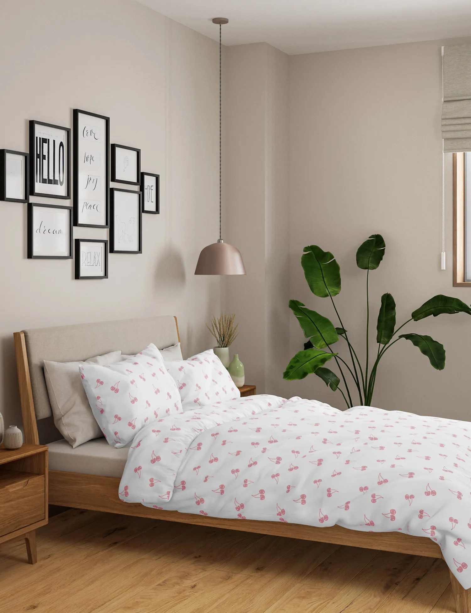 M&S 2 Pack Cotton Mix Cherry Bedding Sets