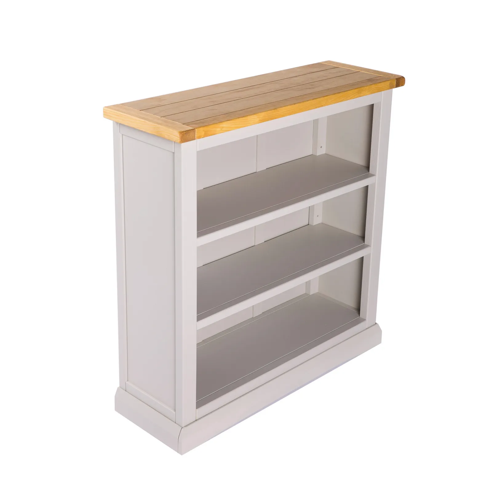 Cabinet Bits Bookcase with plinth 90x90x30cm in Light Grey 3