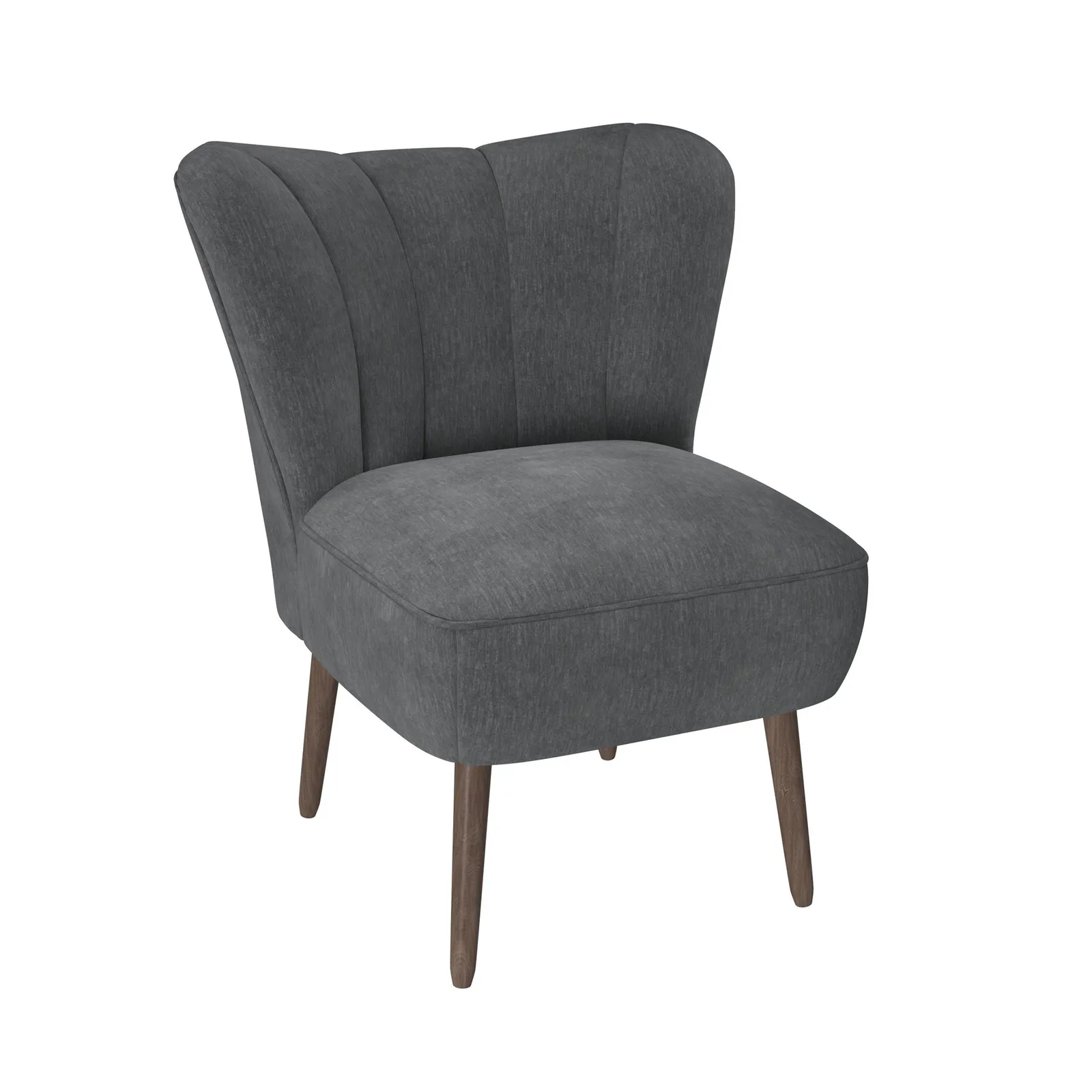Abby Chenille Cocktail Chair Charcoal