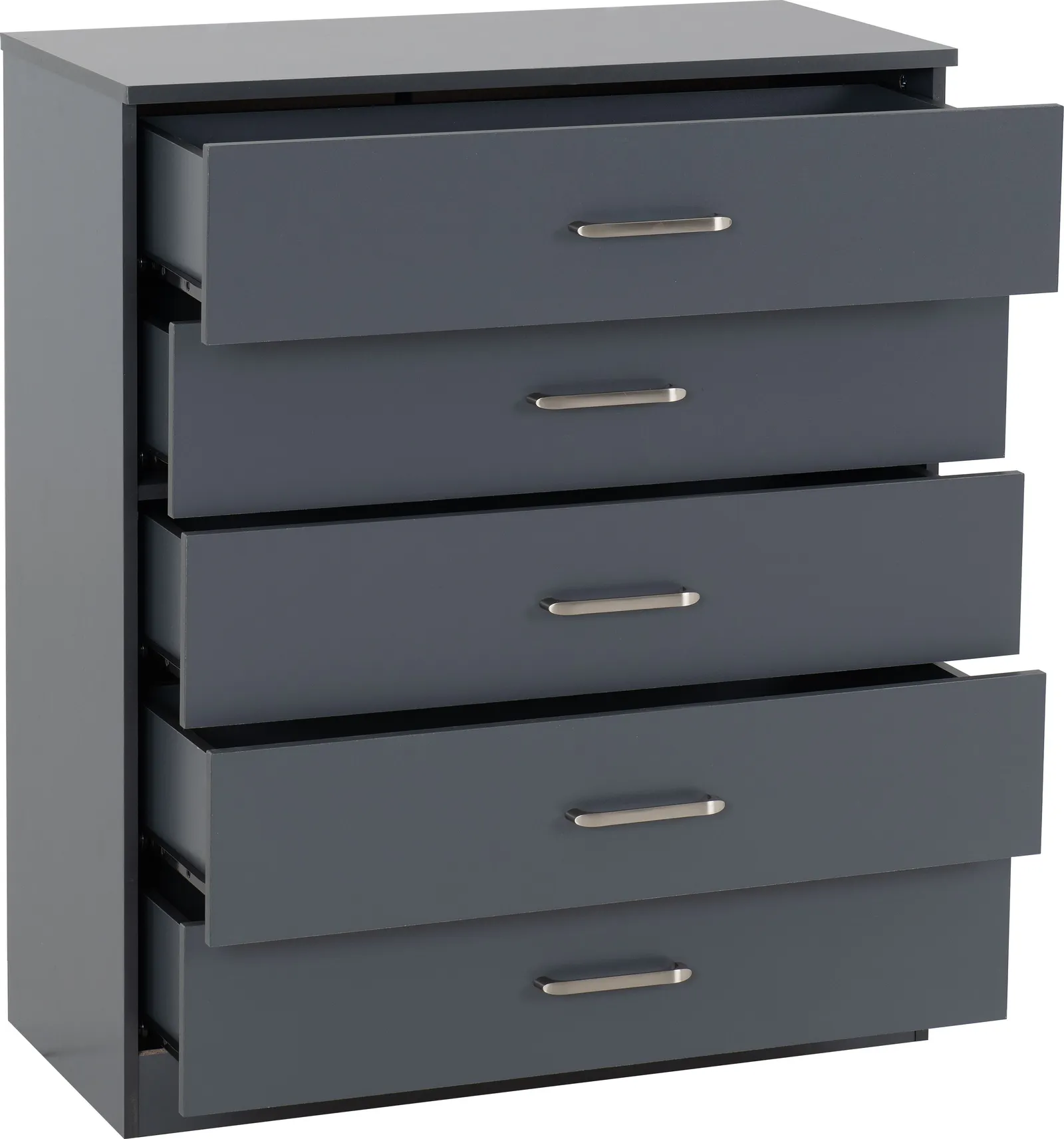 Seconique Dakotia 5 Drawer Chest in Dark Grey 3