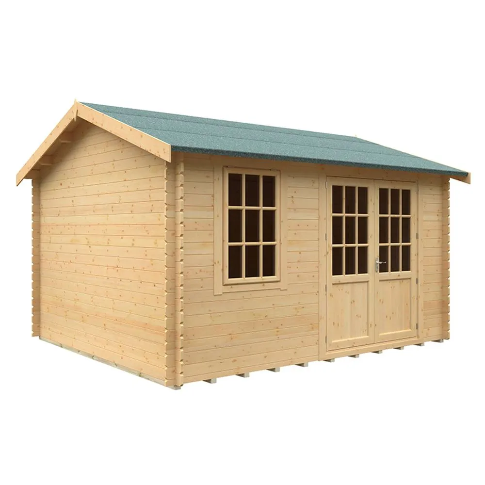 Buttercup Farm 14x12 The Henley 28mm Cabin - L415 x W355 x H282.9 cm in Natural