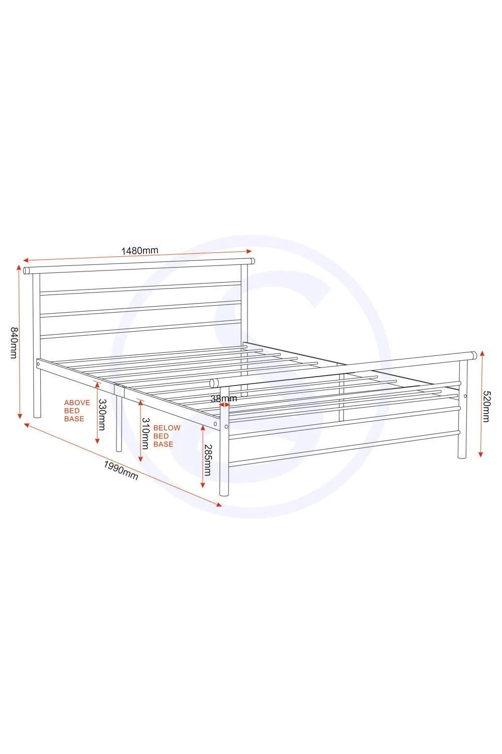 Seconique Orion 4'6" Double Bed in Metallic Silver 6