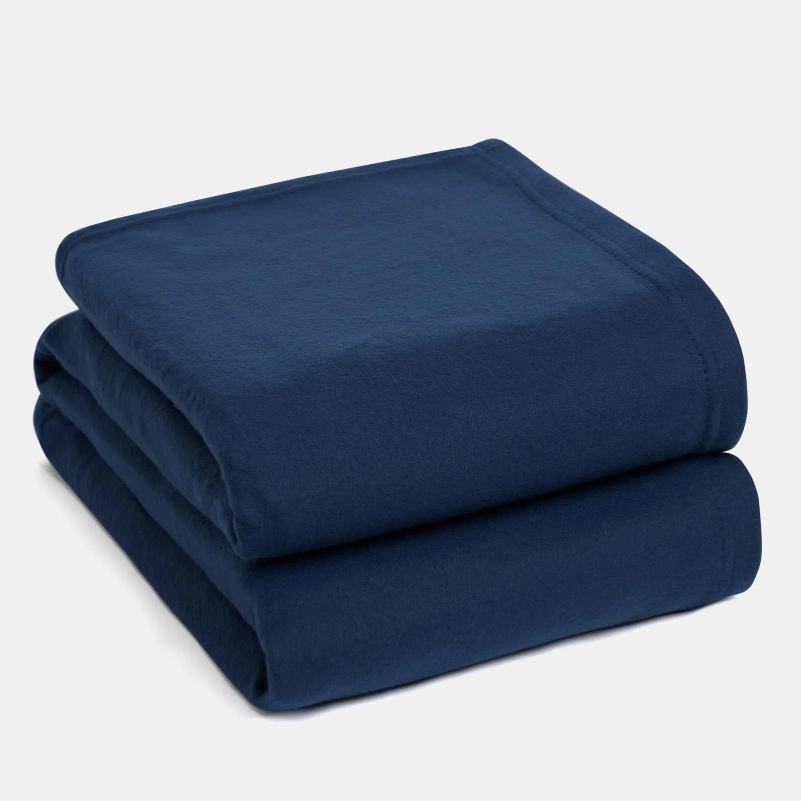 OHS Warm Plain Fleece Throw Over Bed Blanket in Navy
